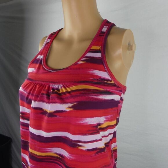 Athleta Airbrush Tinker Racerback Tank Top Athletic Yoga Built in Bra Drawstring - Picture 2 of 7